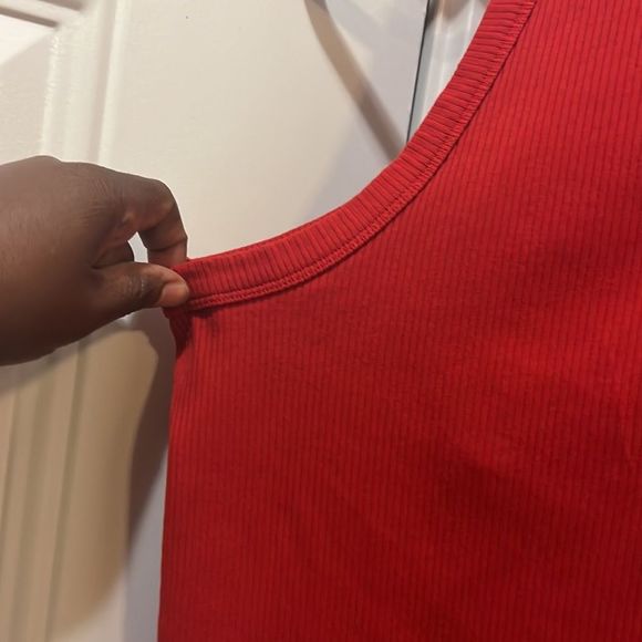 Red Ribbed H&M Tank Top - Picture 3 of 4